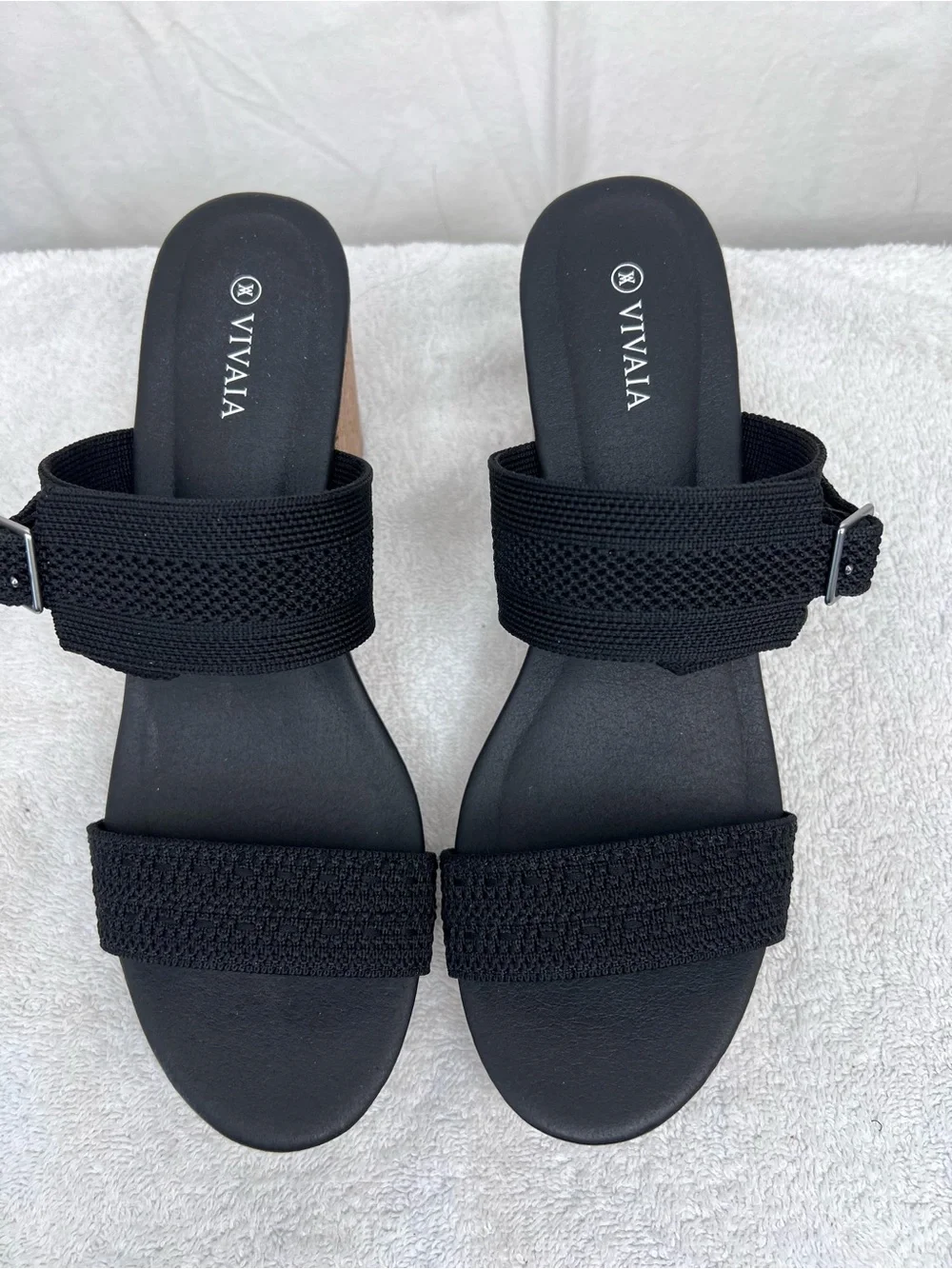 Vivaia Adjustable Strap Round-toe Wedge Sandals Sammy Size 40 (US 9) NEW Summer